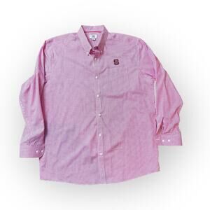 NC State Wolfpack Shirt Cutter & Buck Men's Medium‎ Red Plaid Button Up. XXXXL